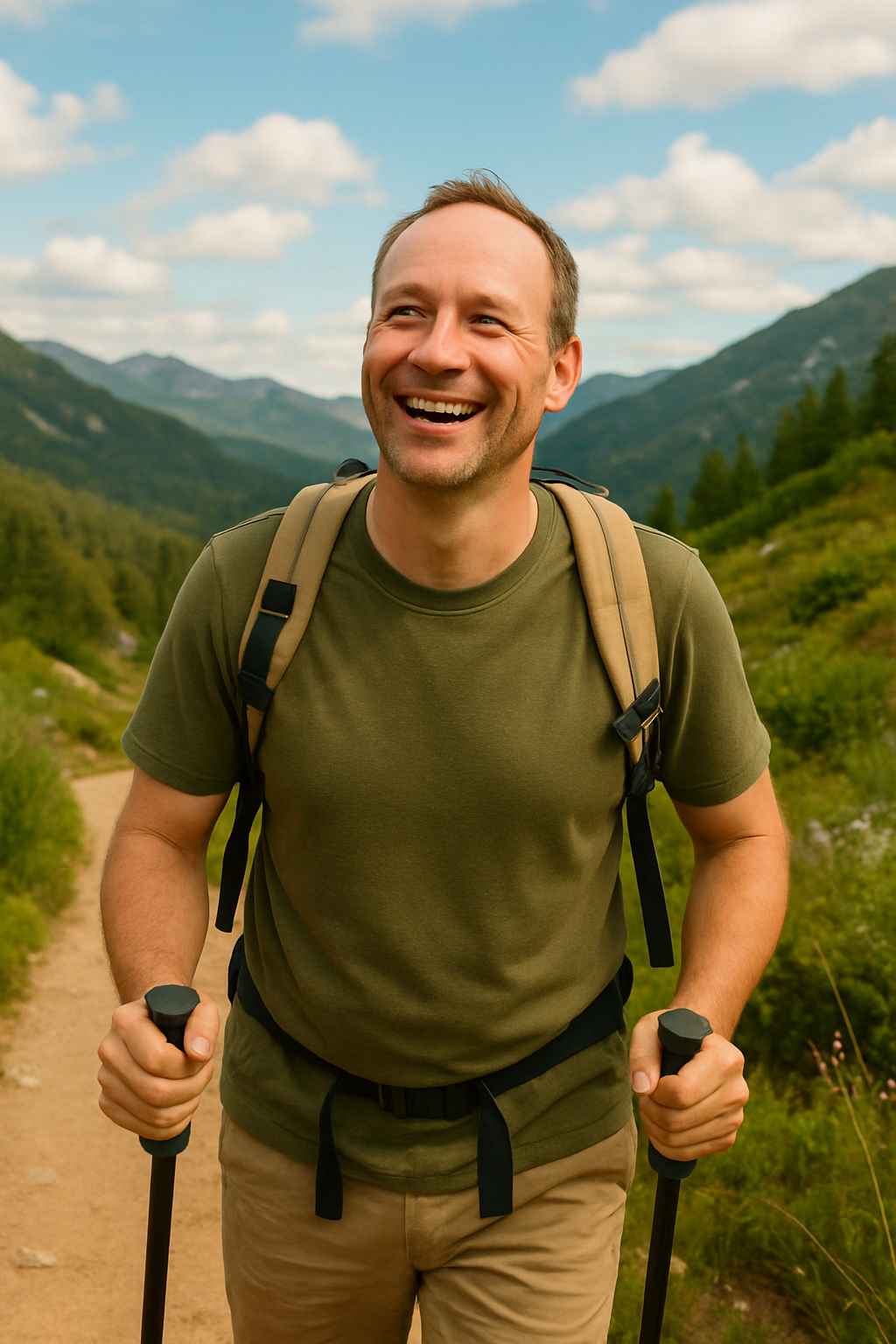 Person enjoying outdoor activities without hay fever symptoms